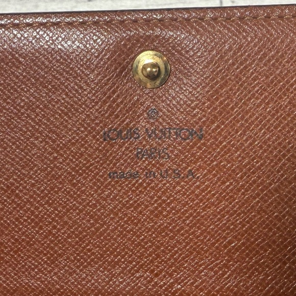 Louis Vuitton Porte-Monnaie Tresor Fold Brown Monogram Leather Wallet - Picture 11 of 16